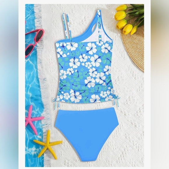 Girls Tankini Swimsuit Floral Print #881 NWOT - Picture 7 of 11